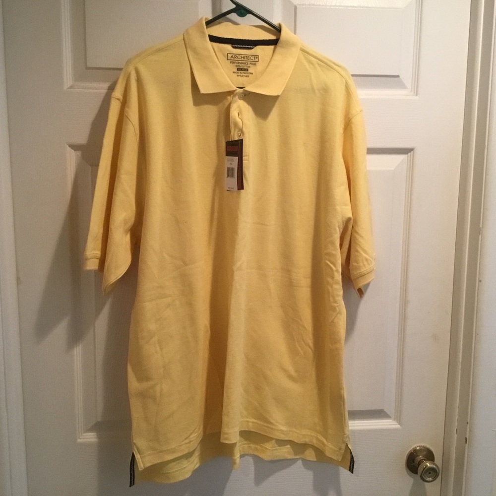 Architect Men’s Yellow Polo.  Size XXL